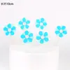 Paquete de 10 bolas de pelo para decorar tartas de cumpleaños, nubes, luna roja enchufable, nubes blancas, adornos de arcoíris para tartas, banderas.