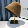 Nuevo Sombrero de Pescador Casual de Chenilla a Rayas de Color Sólido, Diseño de Moda Otoño e Invierno, Adelgazante, Versátil, Cálido