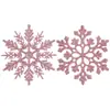 Decorações de Natal Floco de Neve 10cm Plástico com Pó Suprimentos para Decoração de Árvore de Natal Pingente Fabricante Atacado