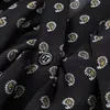 Venta al por mayor de ropa para mujer estilo europeo y americano transfronteriza, camisa de gasa estampada estilo commuter con capas plisadas y manga acampanada