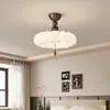 [Wow] Lámpara de Techo Estilo Crema Francesa, Lámpara Creativa Estilo Mid-Century para Dormitorio Principal, Lámpara de Atmósfera Nueva de Espectro Completo con Protección para los Ojos