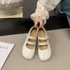 Sapatos Mary Jane femininos estilosos e macios, estilo coreano, coleção de verão 2026, sapatos pequenos versáteis de couro que rejuvenescem, para combinar com saias, sapatos de corte baixo