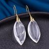 Brincos de gota de água de cristal natural branco transfronteiriços pedra original polida estilo boêmio joias atacado