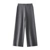 Otoño e invierno 2023 nuevos pantalones anchos de cachemira para mujer, pantalones rectos con cordón de cintura alta, pantalones anchos de punto de cachemira