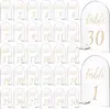 30 placas de assento em acrílico em forma de arco impressas DIY em branco acrílico transparente decorações de festa placas de mesa de casamento