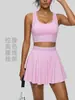 Falda de Tenis de Cintura Alta Juyitang Ropa de Fitness Vestido Deportivo Transpirable con Almohadillas Integradas Anti-Exposición Ropa de Yoga para Mujer
