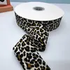 Nuevos accesorios de lazo DIY con estampado de leopardo personalizado por transferencia de calor, accesorios para el cabello, accesorios para la ropa, adornos para zapatos y sombreros