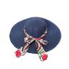 Sombrero de paja de verano con ala grande para el sol, floral, pequeño, fresco, sombrero para el sol, protector solar, sombrero para el sol para mujer, sombrero de viaje para vacaciones en la playa
