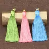 DIY Alta Qualidade Liso Poliéster Melancia Contas Anel de Ferro 8cm Franja Pingente Exquisito Espigão Pendurado Bolsa Chaveiro de Carro