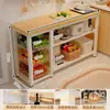 Estante de Almacenamiento para Cocina, Mesa Multifuncional de Piso de Múltiples Niveles para el Hogar, Ultra Estrecha, Mesa de Trabajo, Gabinete de Almacenamiento, Gabinete Lateral Estrecho