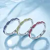 Nuevo anillo de cuerda retorcida europeo y americano para mujer, moderno y versátil, anillo abierto de nudo de bruja de nicho con diseño único