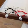 Nuevo Estilo Ping an Fu Candado Cuenta de Plata Cascabel Pulsera Tejida a Mano de Empuje y Tirón Diseño Estilo Chino Regalo del Día de San Valentín