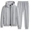 Novo Conjunto Esportivo Casual Masculino Outono e Inverno Jaqueta de Algodão Corrida ao Ar Livre Fitness Moda Roupa Esportiva Conjunto de Duas Peças