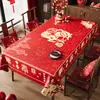 Toalha de Mesa Ano Novo Estilo Chinês Impermeável e à Prova de Óleo Ano do Cavalo 2026 Novo Modelo Festival da Primavera Vermelho Chinês Atmosfera Toalha de Mesa