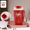 Popular Taza de Acero Inoxidable 316 Estilo Ins con Pantalla de Temperatura, Doble Pared Aislada con Correa, Taza de Viaje Portátil y Elegante