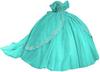 Vestido de Rendimiento para Adultos Europeo y Americano AliExpress Baile Fuera del Hombro Falda Grande Calcomanía Floral Vestido Ventura Hilo de Color Vestido de Noche