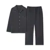 Algodón PuroPijama para Hombre Estilo Primavera/Otoño Manga Larga Juvenil Sencillo Se Puede Usar Fuera de Casa Conjunto de Ropa Nuevo Estilo 2026