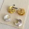 Brincos Retrô Europeus e Americanos com Textura Irregular Escovada Banhados a Cobre Ouro Real Versátil Estiloso Moda Luxo Acessível Brincos de Nicho para Mulheres