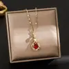 Corrente de clavícula em aço titânio estilo nacional retrô pingente de cadeado da paz de jade temperamento versátil acessórios de estilo chinês de alta qualidade
