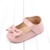 Zapatos de princesa para bebé niña, zapatos de cuero PU de boca baja, suela de goma, zapatos para niño pequeño, lazo, zapatos para bebé, venta al por mayor 2787