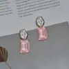 Brincos Quadrados Assimétricos com Ondas d'Água em Cor Contrastante Design de Nicho Brincos Únicos Brincos Exagerados Elegantes para Mulheres Exquisitos
