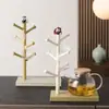Suporte de Copo com Figuras dos Três Reinos Suporte de Copos em Formato de Árvore para Casa Sala de Estar Mesa de Jantar Café Chá Suporte de Copos Suspenso para Drenar