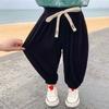 Pantalones Casuales de Verano para Hombre y Mujer Estilo Vaquero para Bebé Moda Distintiva Infantil Color Sólido de Seda Helada Pantalones Bombachos con Punta de Mosquito