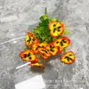Amazon Flores Artificiales Transfronterizas 1 Rama Eucalipto Pensamiento Arreglo de Flores Artificiales de Seda Decoración del Hogar