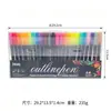 Pluma de contorno de doble línea soñadora transfronteriza, Resaltador metálico para diario colorido, Tarjeta de Navidad dibujada a mano Bolígrafo arcoíris de 60 colores