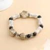 Novo Bracelete de Cerâmica Estrela Concha Estilo Chinês Nicho Versátil Leve Luxo Bracelete de Contas para Meninas Joia de Casal Jingdezhen