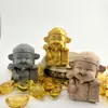 Impressão 3D Deus Dourado da Riqueza Pequenos Ornamentos Bonitos Desenhos Animados Cinco Vias Deus da Riqueza Escritório Desktop Abençoado Ano Novo Ornamentos