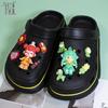 Charms de Sapato de Urso 3D Desenho Animado Acessórios para Sapato Clog DIY Flores para Sapato Charms Decoração Laranja Pom-Pom