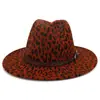 AliExpress Amazon otoño e invierno Nuevo sombrero de tweed con estampado de leopardo Moda europea y americana ala ancha Sombrero Jazz MNDJS256