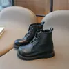 Dr. para Niñas. Novedades Temporada 2026 Martens Botines Cortos para Niños Estilo Británico Zapatos Delgados de Piel para Niños Botas de Piel para Actuaciones Estudiantiles