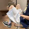 Shorts Esportivos Patchwork Americano Masculino Verão Cleanfit Casual Calças de Moletom Cinco Pontos Adolescente Tamanho Grande Calças de Agasalho