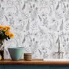 Pegatina de Pared Floral Romántica Autoadhesiva Papel Tapiz Resistente a la Humedad y al Moho Ecológico Lujo Ligero Decorativa para Pared de Dormitorio Armario Renovación