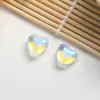 Pendientes de Resina Transparente en Forma de Corazón Imitación Corazón de Melocotón Joyería Accesorios Collar de Amor Llavero Colgante para Bolso
