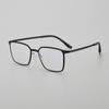 Gafas de Acero Inoxidable Mismo Estilo 6690, Armazón de Titanio Ultraligero, Cuadrado para Hombres Estilo Casual de Negocios, Se Pueden Adaptar Lentes de Graduación
