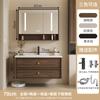 Combinación de Mueble de Baño Estilo Antiguo Medio Cerámico Lavabo Todo en Uno Mesa de Lavado de Baño Lavabo Lavamanos Mueble de Baño Traje
