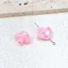 Cuentas de Hongo de Acrílico Estéreo de Doble Cara con Goteo de Aceite para Accesorios de Cabello DIY Cadena para Teléfono Celular Bolso Llavero Colgante Material de Cuentas Sueltas