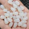 Calcedonia blanco hielo gota de agua jade cuentas sueltas ágata blanco agujero pasante gota de agua tridimensional pulsera collar pendientes cuentas para joyería