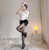 Secretaria sexy seductora uniforme lencería sexy juego de rol camisa blanca vestido tubo ajustado falda corta policía pasión femenina