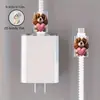 Protector de cable de datos acrílico 2D, previene la rotura, presenta diseños de animales de dibujos animados, cable de datos para teléfono Tipo-C, para ventas transfronterizas