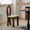 Mesa y Sillas de Comedor Vintage Estilo Francés, Sillas de Comedor de Madera Maciza, Taburetes Domésticos, Sillas con Respaldo, Llavero Estilo Nórdico de Mediados de Siglo Silla Sirena