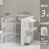 Organizador de Archivos de Oficina A4 de Tres Niveles Caja de Almacenamiento de Carpetas Estantería de Múltiples Niveles Estante para Almacenamiento de Documentos Organizador de Escritorio Estante
