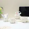 Enfeites Emocionais para Porta-Canetas Pequenos, Vasos de Flores Suculentas Fofos, Enfeites Criativos para Escritório, Presentes de Aniversário, Lembranças Práticas