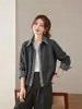Cárdigan de Punto Patchwork de Mezclilla Falso Dos Piezas para Mujer, Estilo Corto, Nuevo Modelo 2026, Abrigo Suéter con Cuello de Solapa, Top Holgado y Elegante