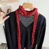 Cachecol plissado torcido de cor sólida estilo coreano para outono, faixa de pescoço da moda, cinto decorativo, cachecol de algodão e linho, atacado