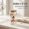 Taza de Coca-Cola de 160 oz Transfronteriza Amazon Vaso de Agua de Vidrio de Borosilicato Alto con Tapa de Madera, Popote para Jugo, Vaso de Vidrio, Venta Caliente Transfronteriza