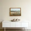 Popular Pintura de Escritorio con Marco de PS de Grano de Madera de Amazon para Decoración de Sala de Estar, Pared de Fondo de Sofá, Pintura Colgante de Paisaje Campestre